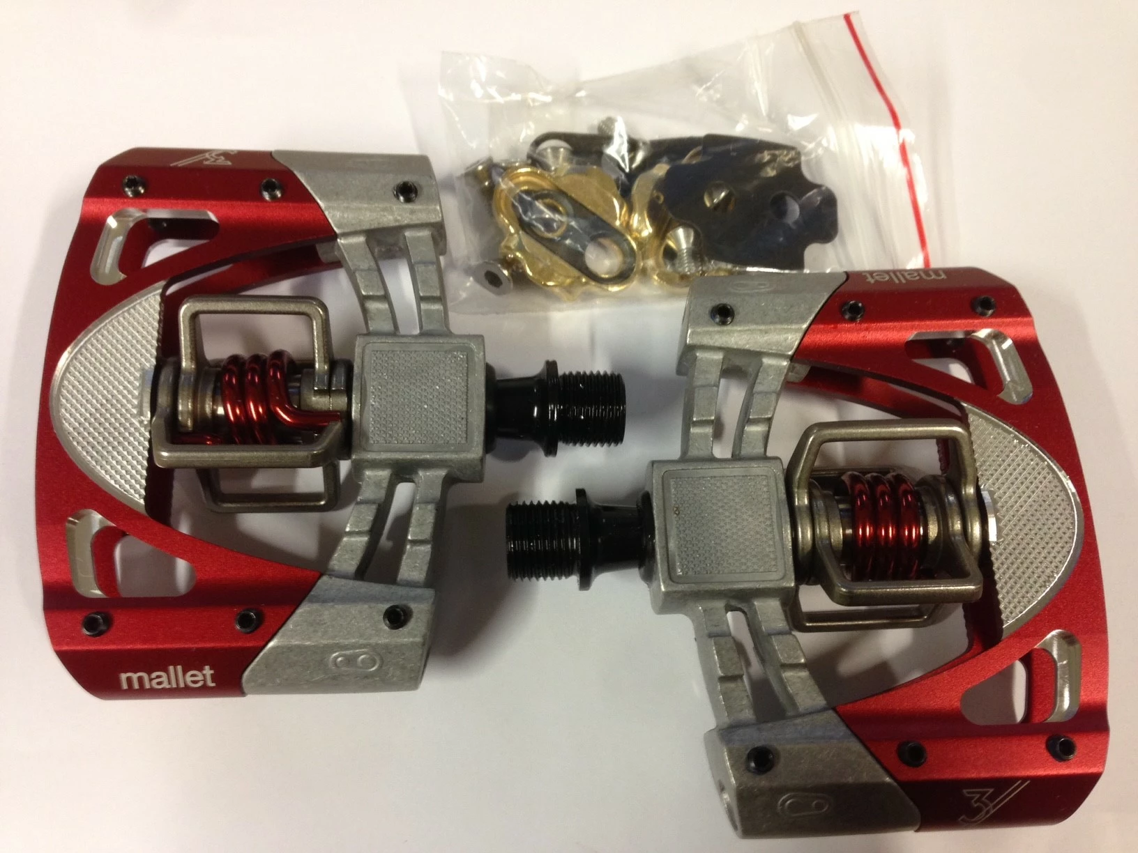 Crankbrothers Mallet 3 Raw/red Pedale – Bild 2