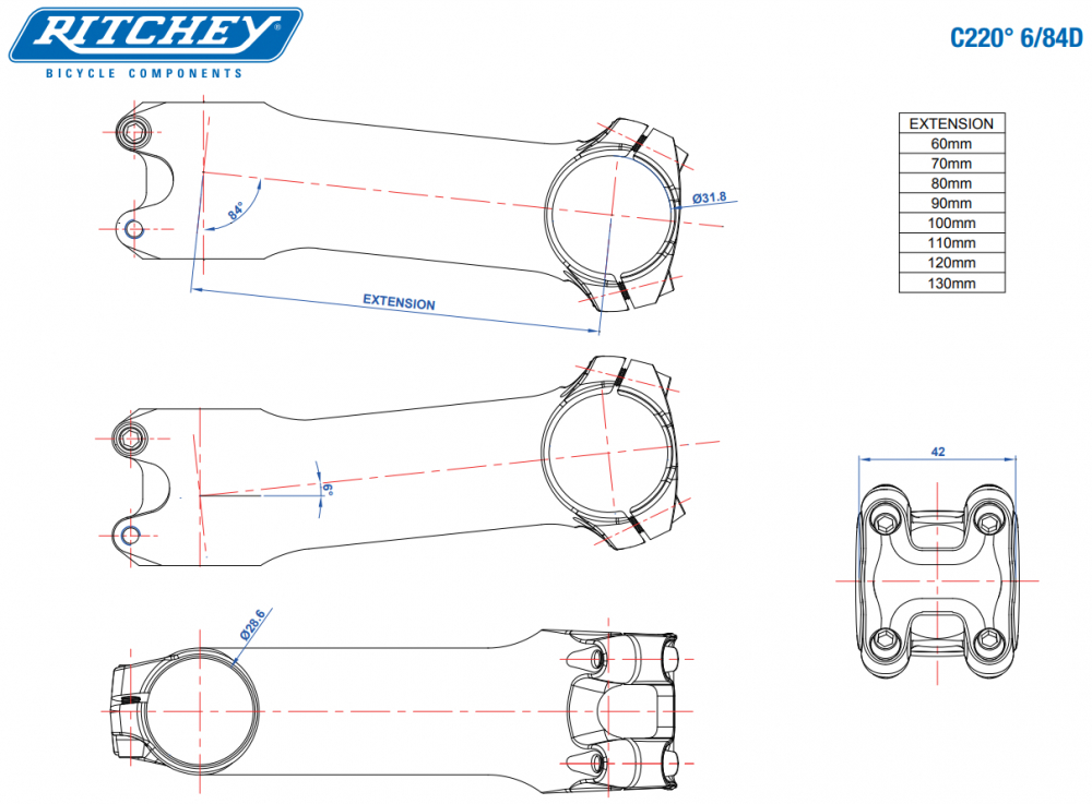 Ritchey WCS Carbon Matrix C220 Matte UD 100mm Vorbau – Bild 4